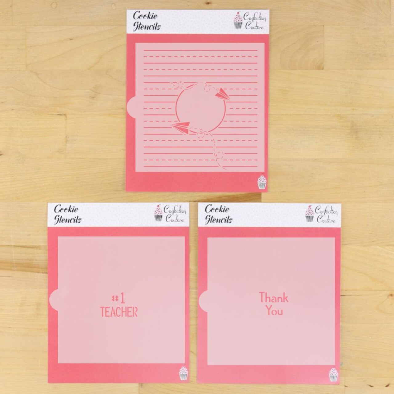 Number 1 Teacher Cookie Stencil Set | Cookie Decorating Tool | Airbrushing | Royal Icing | Arts & Craft | Confection Couture |